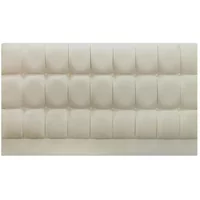 Designer Saturn Cream Faux Suede Fabric Headboard - 6ft Super King Size