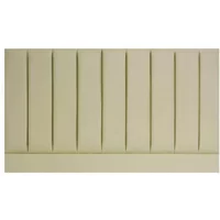 Designer Pluto Cream Faux Leather Fabric Headboard - 6ft Super King Size