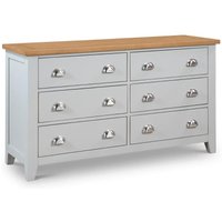 Richmond - 6 Drawer Wide Chest - Grey/Oak - Wooden - Happy Beds