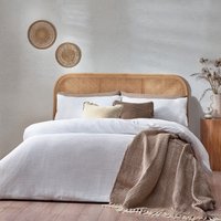 Yard Chunky Waffle 100% Cotton Duvet Cover Set - White - Size Super King