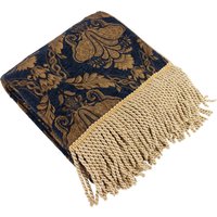 Paoletti Shiraz Traditional Jacquard Throw - Navy - One Size