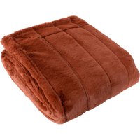 Paoletti Empress Faux Fur Throw - Rust - One Size