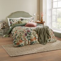 Wylder Nature Wallflower Botanical Duvet Cover Set - Green Polycotton - Size Super King