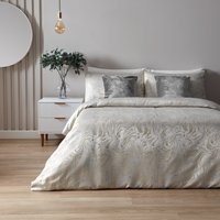 Paoletti Marble Jacquard Duvet Cover Set - Gold Cotton - Size Super King