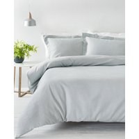 The Linen Yard Waffle Duvet Set Silver - Grey Cotton - Size King
