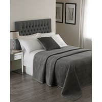 Paoletti Brooklands Bedspread Graphite - Grey Cotton - Size 240 cm x 250 cm