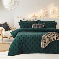 The Linen Yard Tufted tree duvet cover set - Green Cotton - Size 200 cm x 200 cm