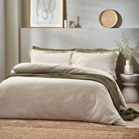 Yard Waffle Textured Duvet Cover Set - Beige Cotton - Size Super King