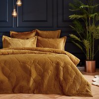 Paoletti Palmeria Duvet Cover Set - Gold Cotton - Size King