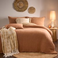 Yard Ribble Acid Washed Duvet Cover Set - Brown Cotton - Size King