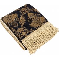 Paoletti Shiraz Traditional Jacquard Throw - Black - One Size