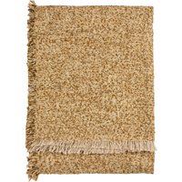 Yard Doze Woven Fringed Throw - Beige Polycotton - One Size