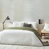 Yard Howarth Check Reversible Duvet Cover Set - Natural Cotton - Size Super King