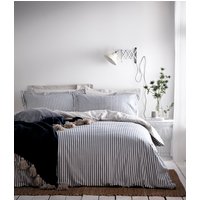 The Linen Yard Hebden Duvet Set Navy/Grey - Blue Cotton - Size Super King