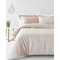 The Linen Yard Waffle Duvet Set Blush Cotton - Size Super King
