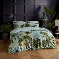 Paoletti 200 Thread Count Forsteriana Jungle Horticulture Duvet Cover Set - Multicolour Cotton - Size King