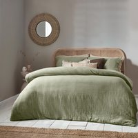 Yard Lark Muslin Cotton Duvet Cover Set - Green - Size Super King