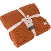 Yard Lark Crinkle Cotton Fringed Throw - Brown - One Size