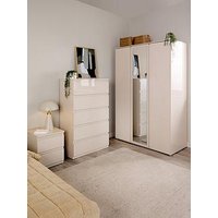 Very Home Layton Gloss Bedroom Furniture Package 3 Door Wardrobe, 5 Drawer Chest And 2 Drawer Bedside Chest