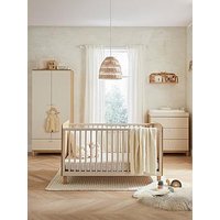Cuddleco Remi 3Pc Set 3 Drawer Dresser, Cot Bed And Wardrobe Oak/Cashmere