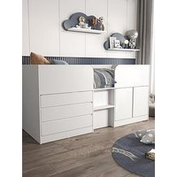Very Home Bailey Mid Sleeper Bed With Mattress Options (Buy & Save) - White - Fsc&Reg; Certified - Bed Frame With Standard Mattress
