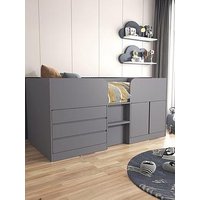 Very Home Bailey Mid Sleeper Bed With Mattress Options (Buy & Save) - Grey - Fsc&Reg; Certified - Bed Frame With Premium Mattress