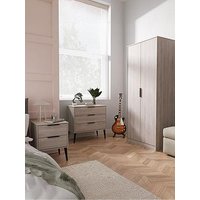 Swift Upton Ready Assembled Bedroom Package - 2 Door Wardrobe, 3 Drawer Chest & Bedside Cabinet
