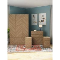 Gfw Catania 4Pc Bedroom Set (3 Door Robe, 4 Drawer Chest, 2X3 Drawer Bedside)