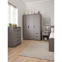 Very Home Aspen 3 Piece Package - 3 Door, 2 Drawer Wardrobe, 4 + 2 Chest And Bedside Table - Grey Oak Effect