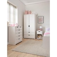 Very Home Aspen 3 Piece Package - 2 Door, 2 Drawer Wardrobe, 4 + 2 Chest And Bedside Table - White Oak Effect