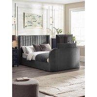 Julian Bowen Clara Side Lift Ottoman Storage Tv Bed - Fits Up To 43 Inch Tv - Dark Grey - Double