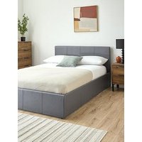 Very Home Marston Faux Leather Side Lift Up Storage Ottoman Bed With Mattress Options (Buy And Save!) - Grey - Fsc&Reg; Certified - Bed Frame With Microquilt Mattress