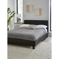 Very Home Marston Faux Leather Bed Frame With Mattress Options (Buy And Save!) - Black - Fsc&Reg; Certified - Bed Frame With Memory Mattress