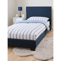 Very Home Riley Fabric Single Bed Frame With Mattress Options (Buy & Save!) - Blue - Bed Frame Only