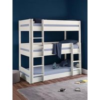 Julian Bowen Trio Triple Stacker Bunk Bed With Spring Mattress Option - White - Bed Frame With 3 Mattresses