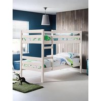 Julian Bowen Camden Bunk Bed With Spring Mattresses Option - White - Bed Frame With 2 Mattresses