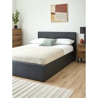 Very Home Marston Faux Leather Side Lift Up Storage Ottoman Bed With Mattress Options (Buy And Save!) - Black - Fsc&Reg; Certified - Bed Frame With Microquilt Mattress