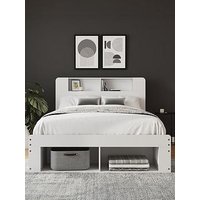 Gfw Anya 135Cm Wooden Ottoman Bed White - Bedframe + Premium Mattress