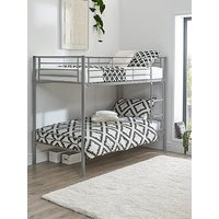 Very Home Domino Metal Bunk Bed Frame With Mattress Options - Ladder And Guard Rail On Top Bunk - Bunk Bed Frame Only