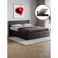 Vida Designs Hurley Faux Leather End Lift Up Ottoman Storage Bed With Mattress Options (Buy & Save!) - Bed Frame Only
