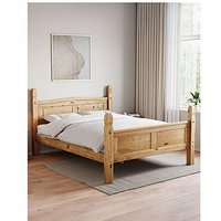 Vida Designs Corona Solid Pine Bed Frame - High Foot End