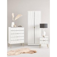 Swift Versailles Part Assembled 4 Piece Package - 4 Door Wardrobe, 5 Drawer Chest And 2 Bedside Chests - Fsc&Reg; Certified