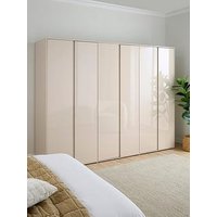 Very Home Layton Gloss 6 Door Wardrobe - Oatmeal