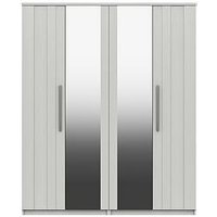 One Call Taylor Part Assembled 4 Door Mirrored Wardrobe
