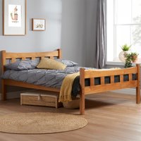 Miami - Single Antique Solid Pine Wooden Bed Frame - 3ft - Single - Happy Beds