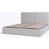 Emma Storage Ottoman Bed King - 150 x 200cm - Light Grey - Plain Headboard