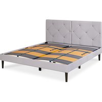 Emma Premium Signature Bed 180x200 - Light Gray - Tufted Headboard