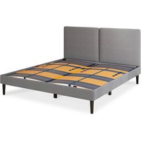 Emma Premium Signature Bed 150x200 - Dark Gray - Plain Headboard
