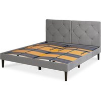 Emma Premium Signature Bed 180x200 - Dark Gray - Tufted Headboard